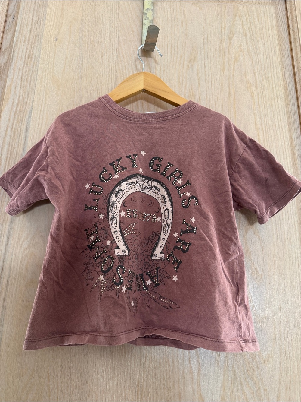 Zara Girls Horseshoe Graphic Tee - Dusty Mauve